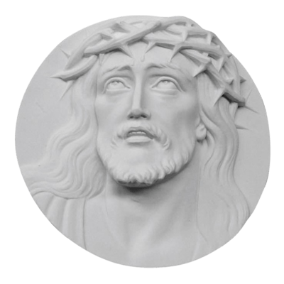 Searching Christ Medallion Marble Statue